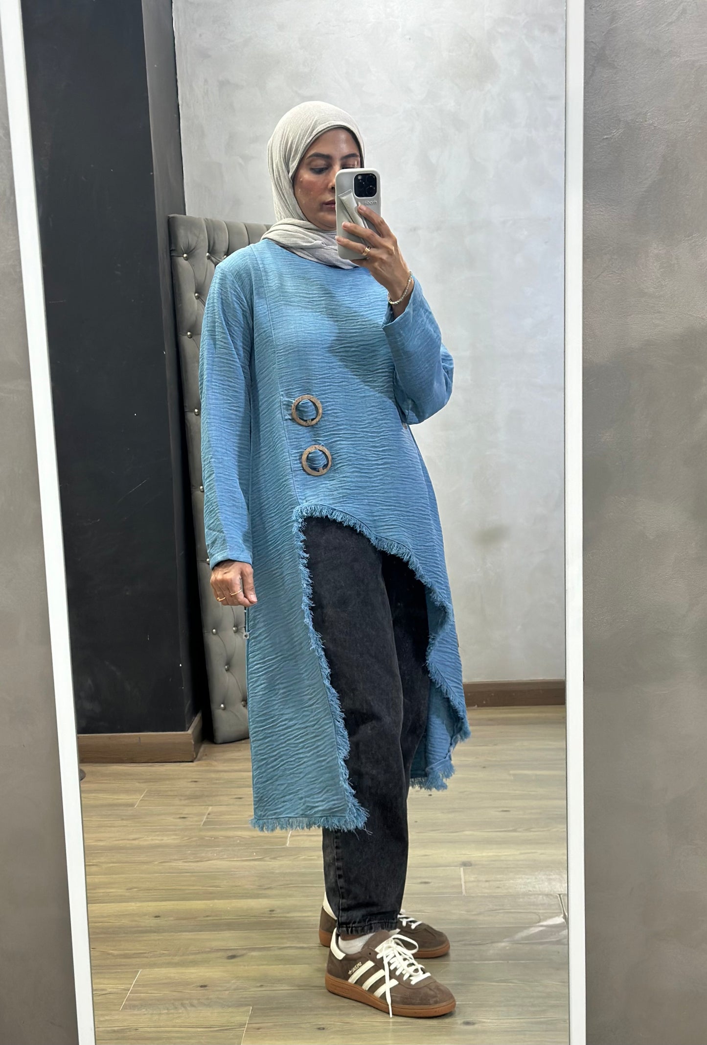 Edged Top in Baby Blue
