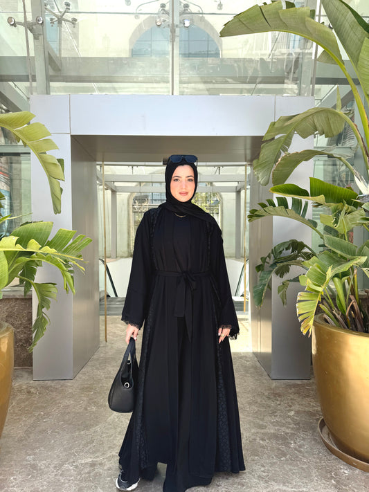 Vertical striped Abaya
