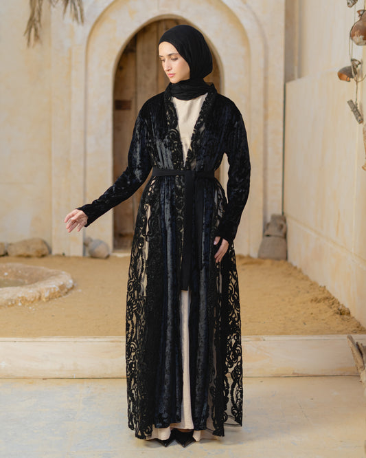 Velvet Lace Abaya