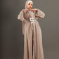 Abaya with stones in Beige
