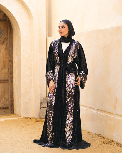 Paillettes Velvet Abaya