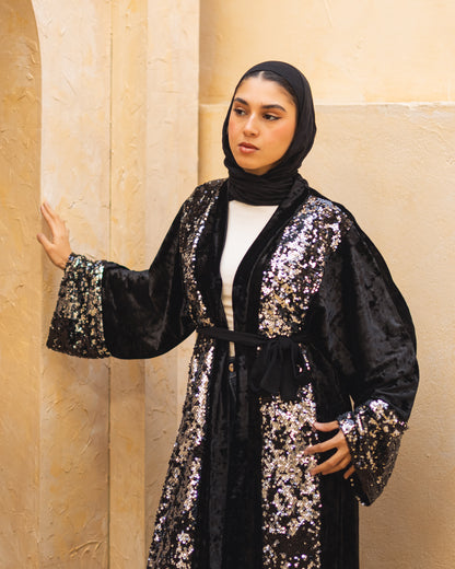 Paillettes Velvet Abaya