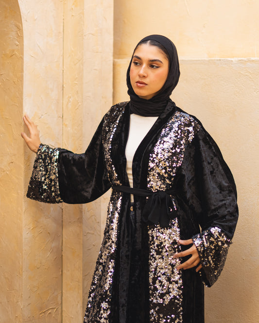 Paillettes Velvet Abaya