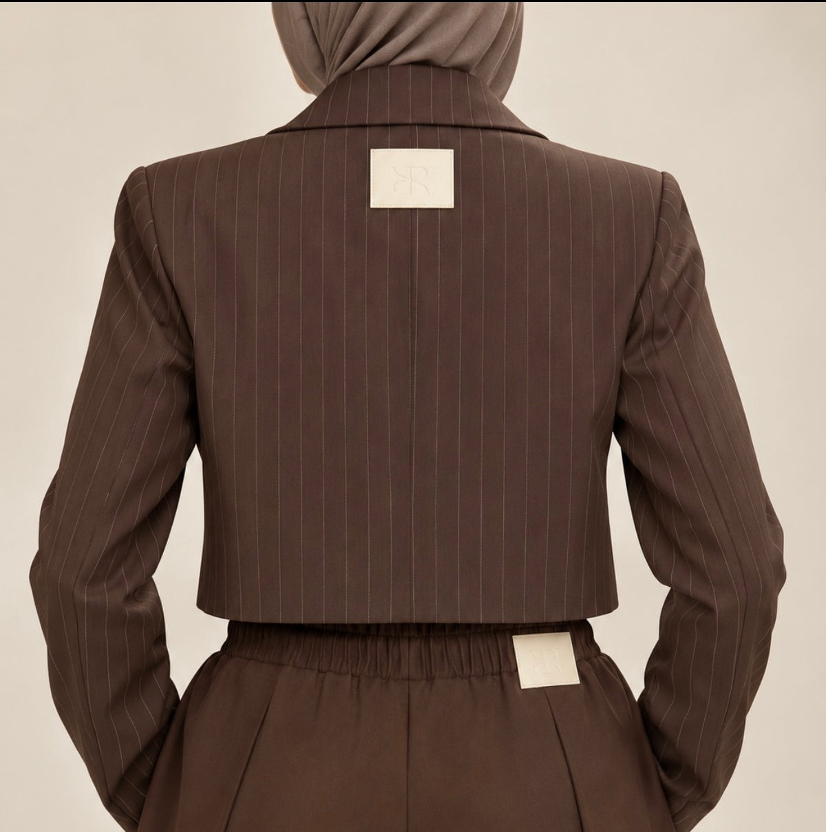 Cropped Pinstripe Blazer