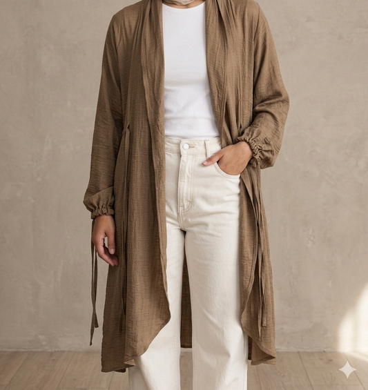 Linen Strips Cardigan