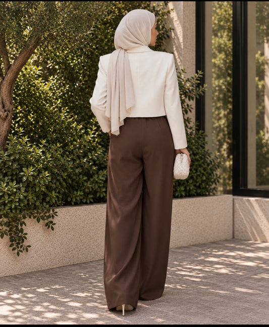Formal Balloon Pants in Brown
