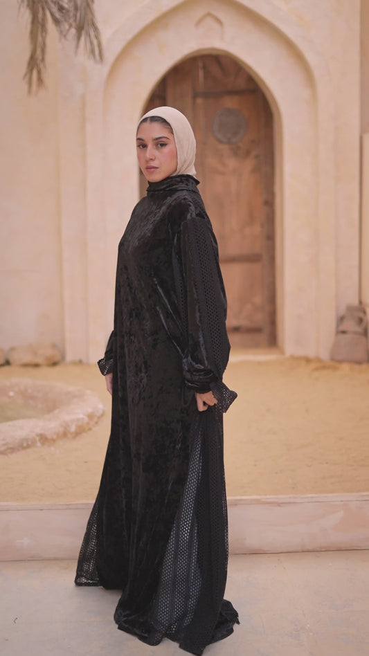 Velvet Detail Abaya