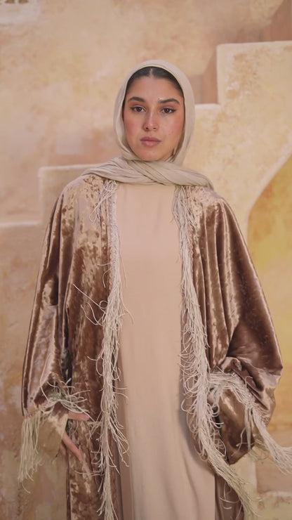 Velvet Fringe Abaya