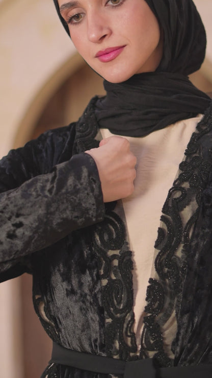 Velvet Lace Abaya