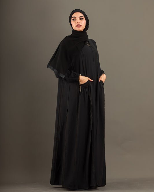 Pleated Pockets Abaya